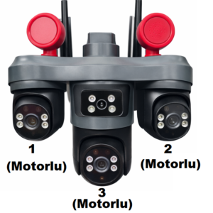 3 kameralı wifi kamera gece renkli sesli alarm ve konuşma