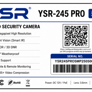 Ysr-245 Pro
Gece Renkli
5 MP IP Kamera